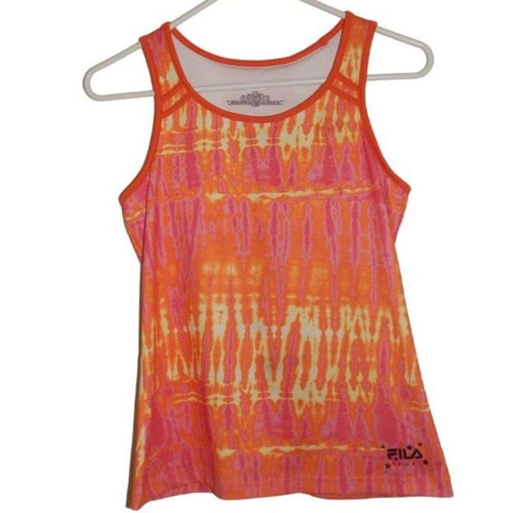 FILA Sport Girls Large 14 Tie Dye Performance Tank Built-In Bra Activewear